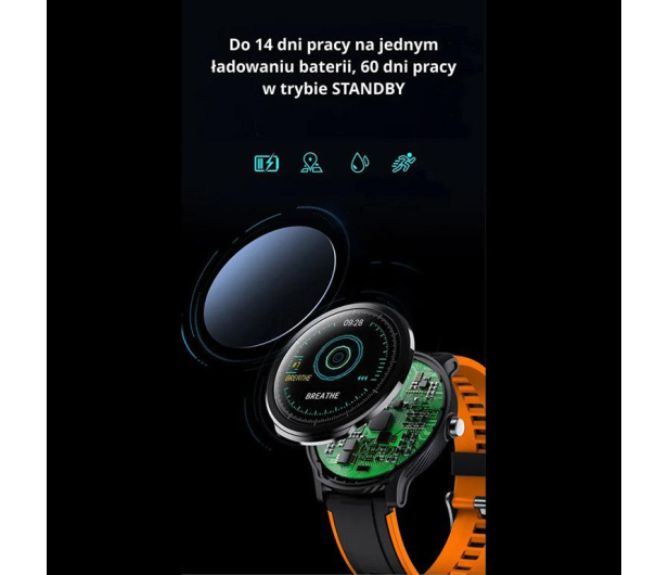 Manta SMARTWATCH MANTA SWT05BP Czarno-Pomarańczowy - 1374458 - zdjęcie 4